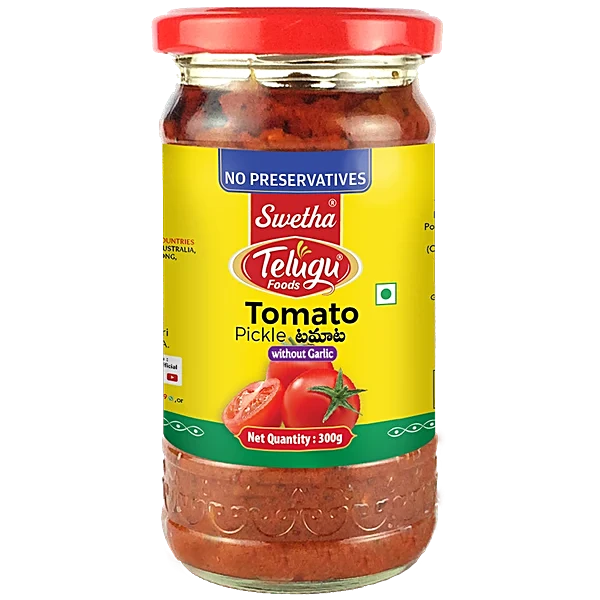 Telugu Foods Tomato Pickle 300g Without Garlic - 300 Grams